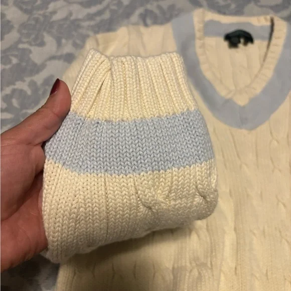 Lauren Ralph Lauren V-Neck Sweater in Cream size XL - Picture 5 of 8